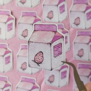 « Lait à la fraise » – Sticker